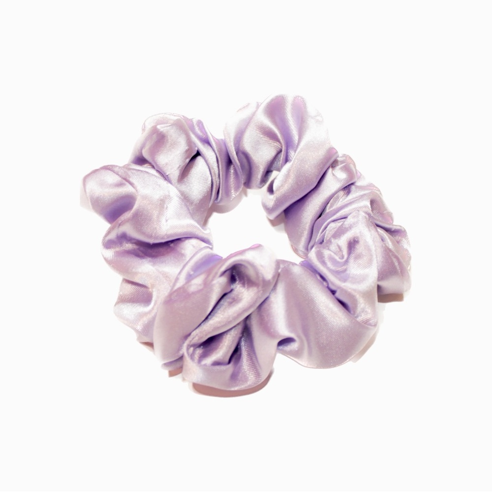 Regular Sized Purple Satin Scrunchie